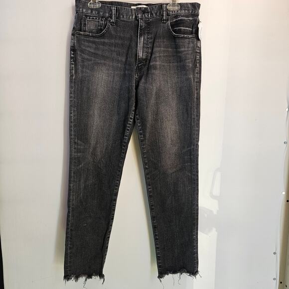 Moussy Vintage Cadet HOWA Women's Tapered Jeans Size 30 Gray Cropped Raw Hem - Picture 1 of 10